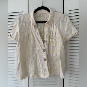 We the free striped shirt sleeve button down